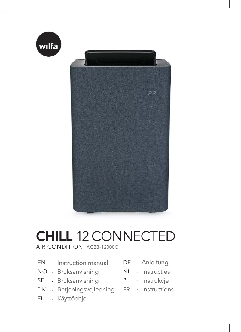 Page 1 of the manual User Manual Wilfa Chill 12 Connected AC2B-12000C