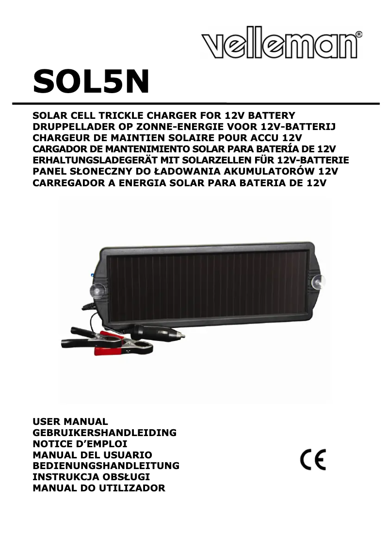 Page 1 of the manual User Manual Velleman SOL5N