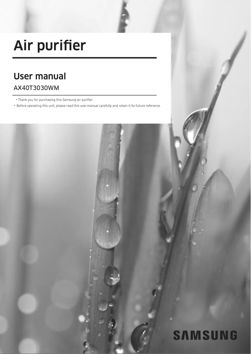Page 1 of the manual User Manual Samsung AX40T3030WM