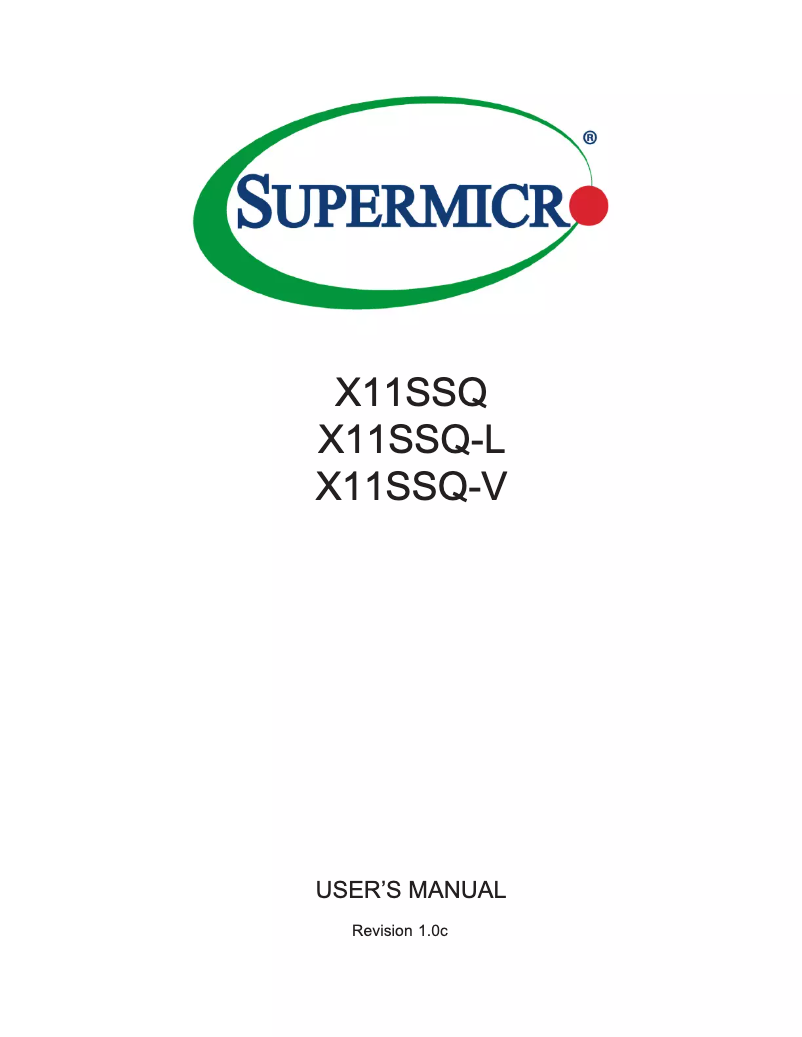First page image of the manual for X11SSQ