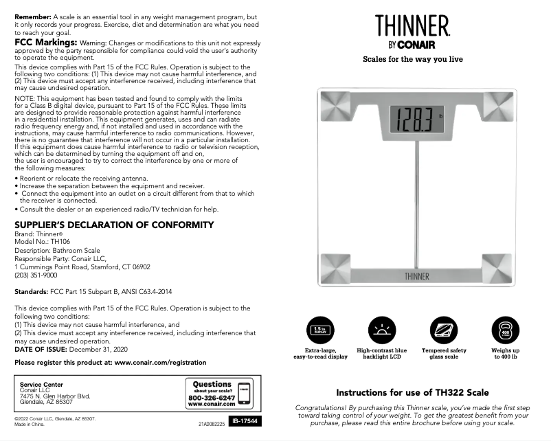 First page image of the manual for Thinner TH322