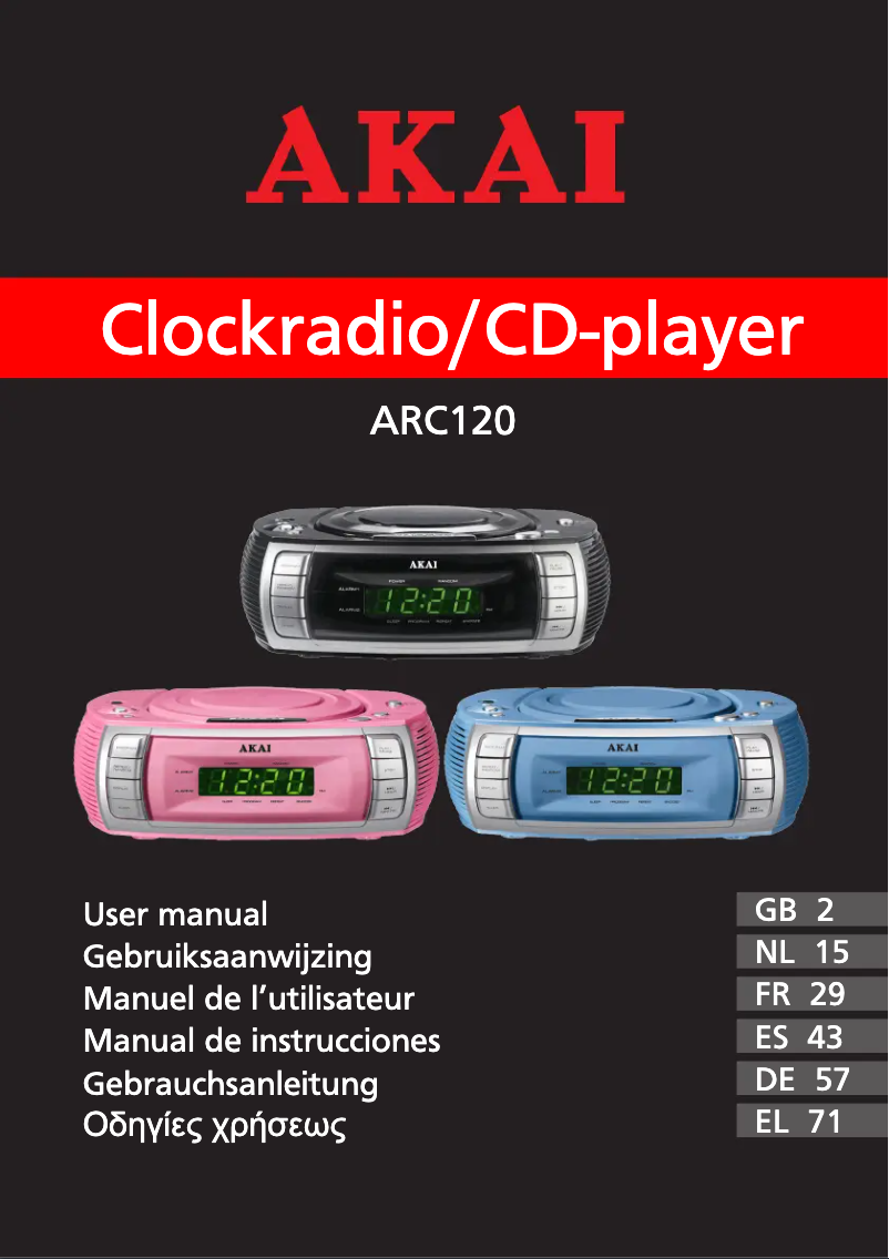 Page 1 of the manual User Manual AKAI ARC120BK