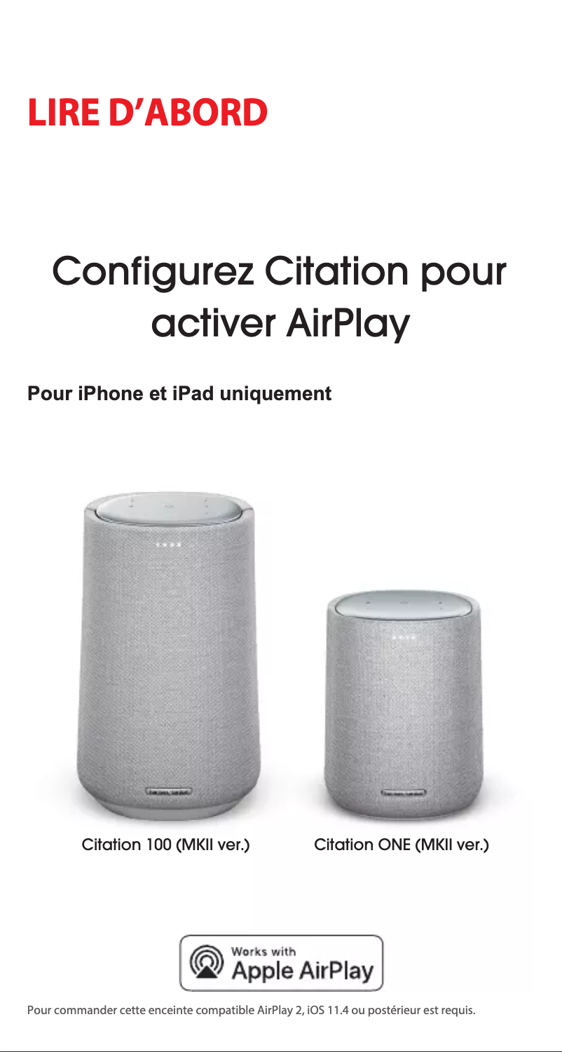 Page 1 of the manual User Manual Harman Kardon Citation 100