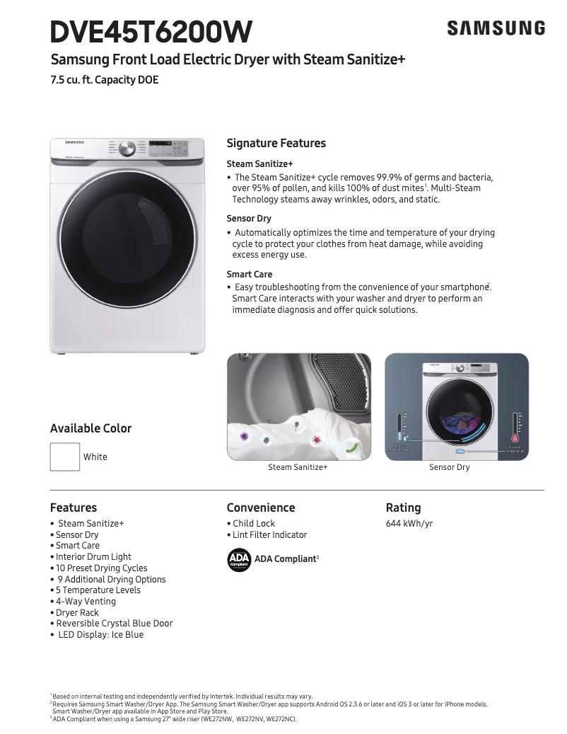 First page image of the manual for DVE45T6200W/A3