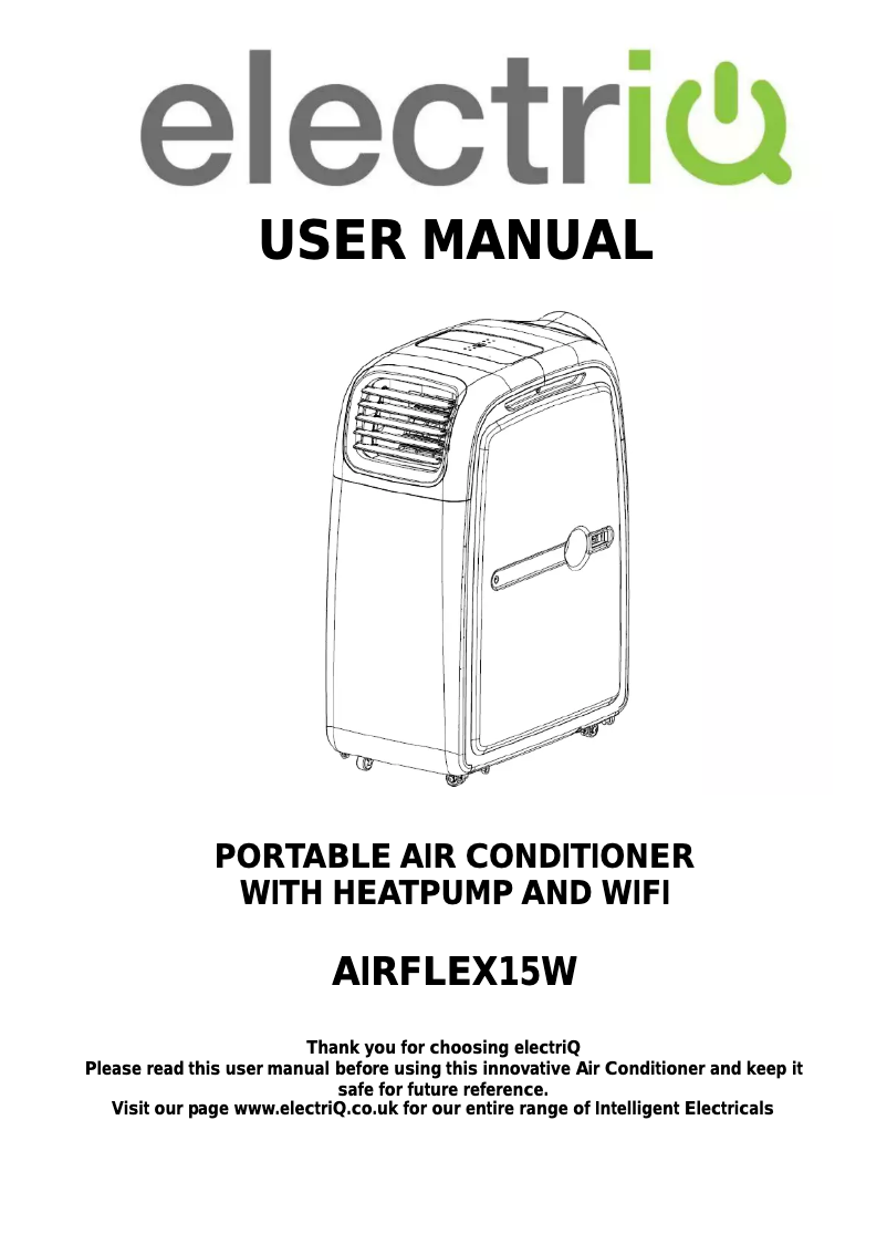 First page image of the manual for AIRFLEX15W