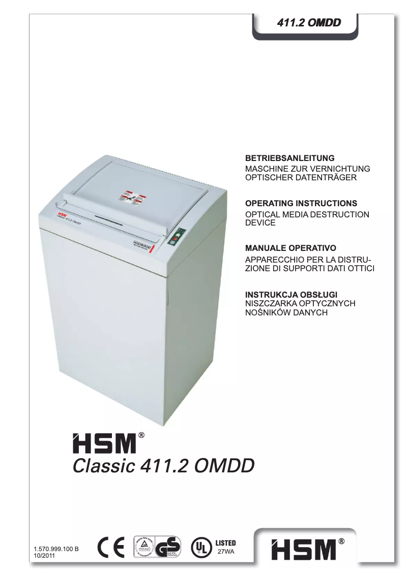 First page image of the manual for 411.2 OMDD