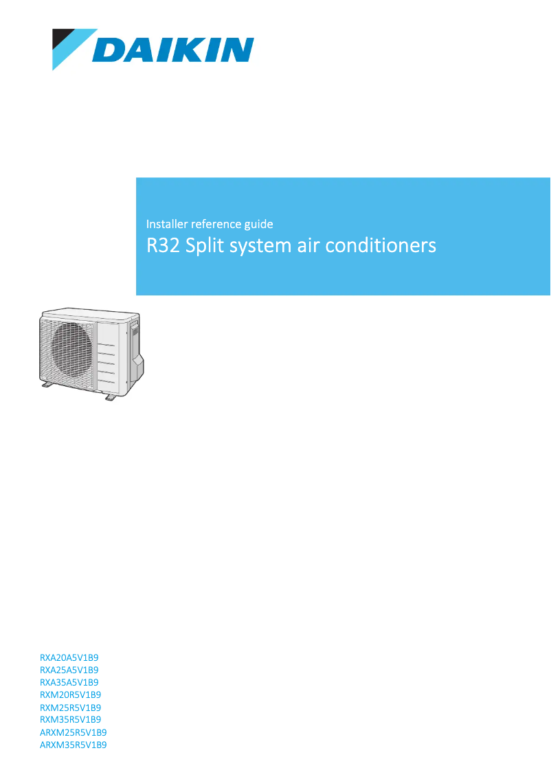 Page 1 of the manual User Manual Daikin ARXM35R5V1B9