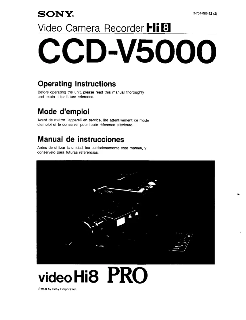 First page image of the manual for CCD-V5000
