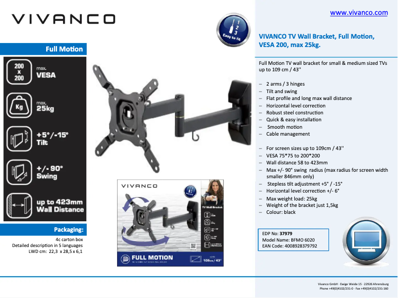 First page image of the manual for BFMO 6020