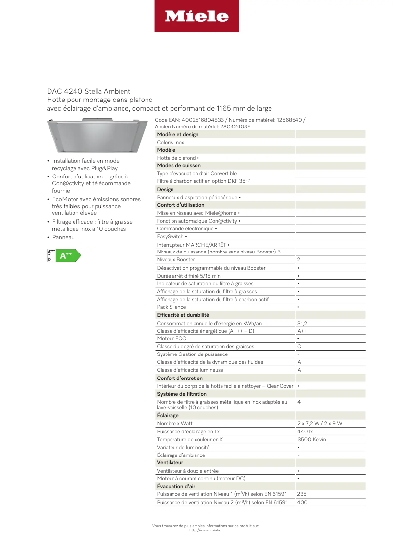 First page image of the manual for DAC 4240 Stella Ambient