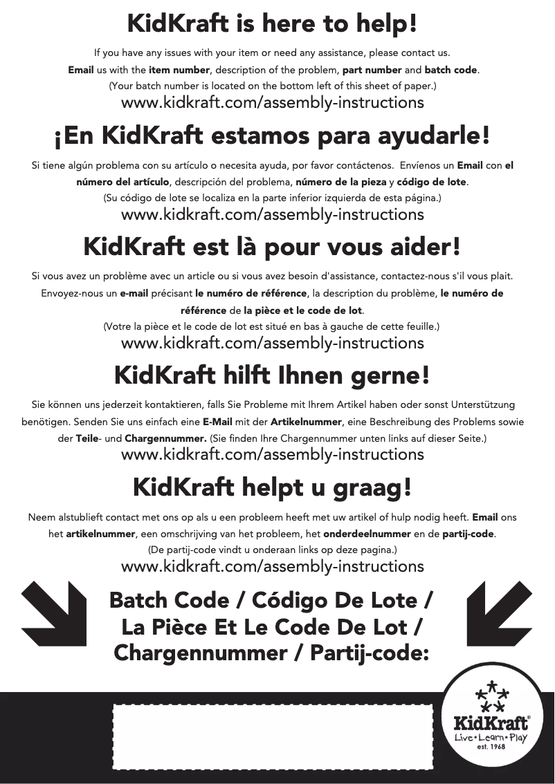 Page 1 of the manual User Manual KidKraft 00105
