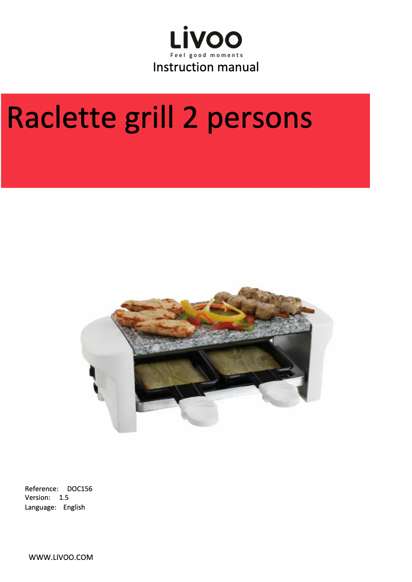 Page 1 of the manual User Manual Livoo DOC156