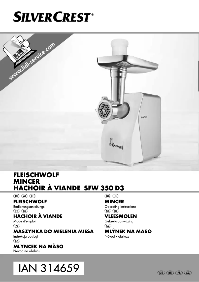 Page 1 of the manual User Manual SilverCrest SFW 350 D3