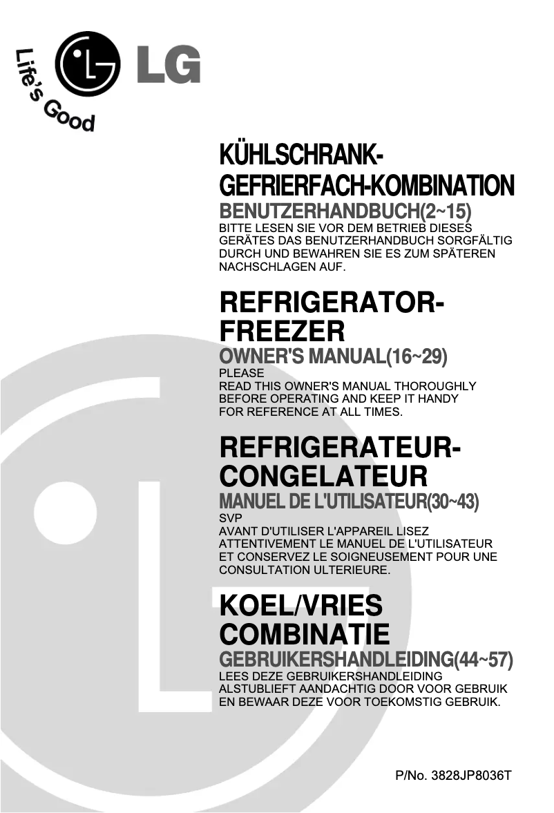 Page 1 of the manual User Manual LG GN-332SK