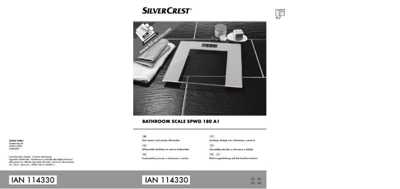 Page 1 of the manual User Manual SilverCrest SPWG 180 A1