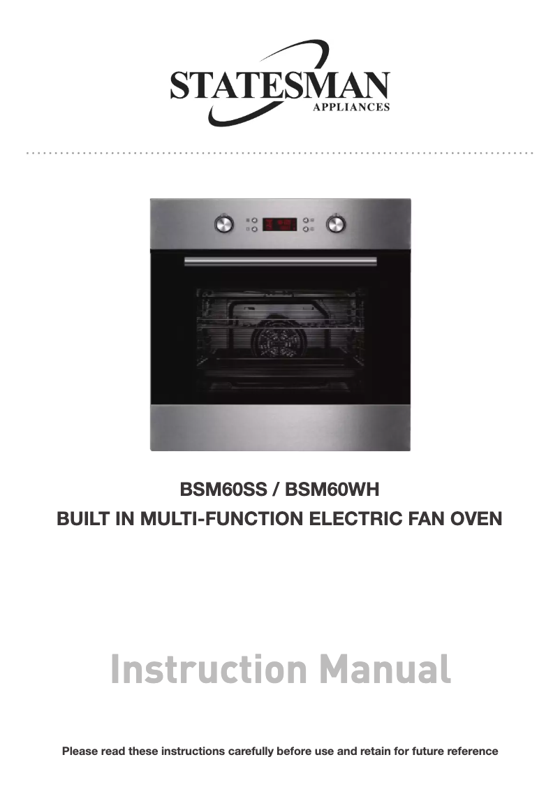 First page image of the manual for BSM60SS