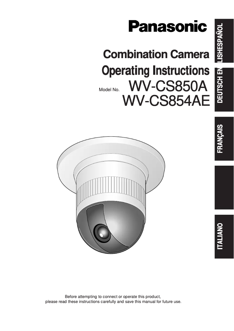 First page image of the manual for WV-CS850