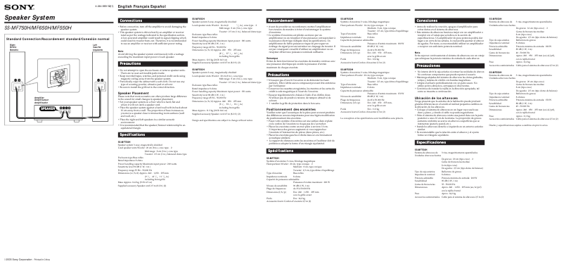 Page 1 of the manual User Manual Sony SS-MF750H