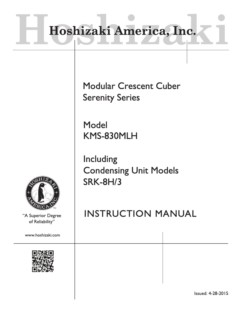 First page image of the manual for KMS-830MLH