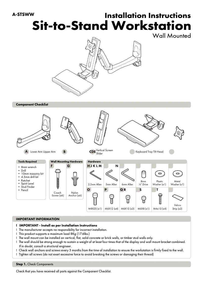Image de la première page du manuel de l'appareil A-STSWW