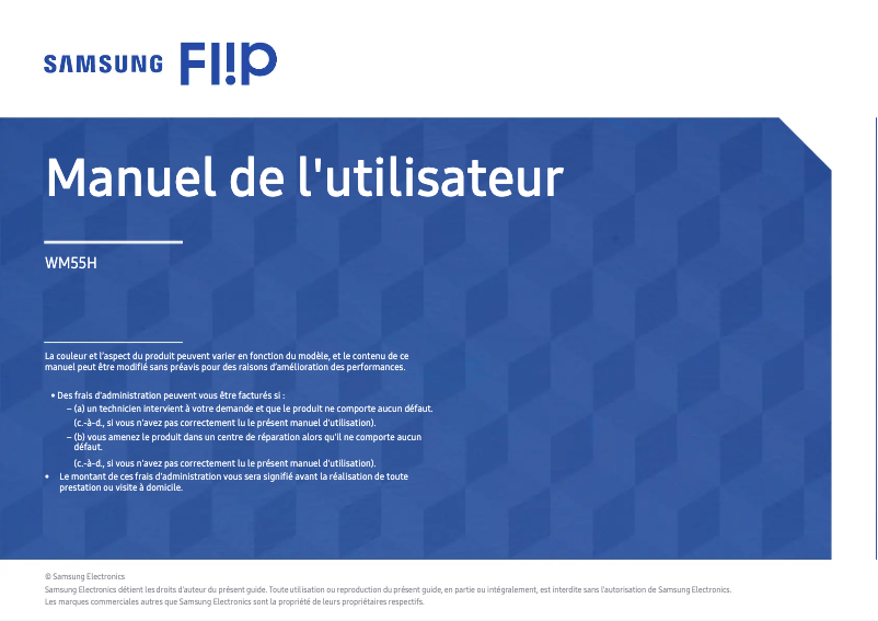 Page 1 of the manual User Manual Samsung WM55H