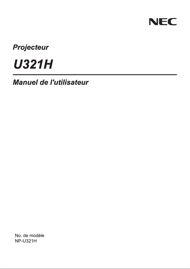 Page 1 of the manual User Manual NEC U321Hi