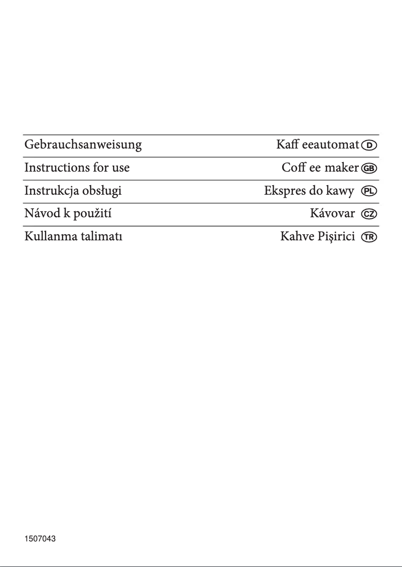 Page 1 of the manual User Manual Severin KA 5306