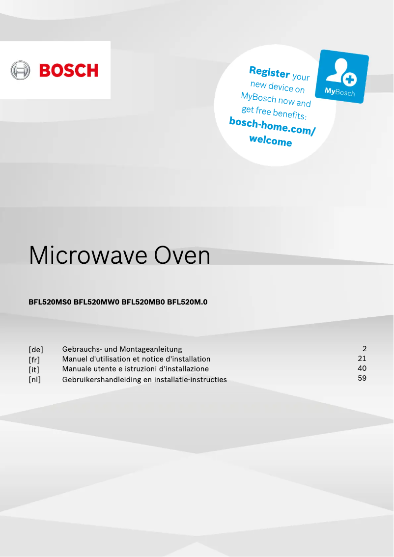 First page image of the manual for BFL520MS0