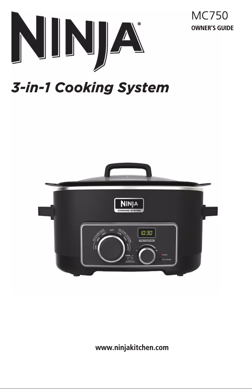 Page 1 de la notice Manuel utilisateur Ninja 3-in-1 Cooking System MC750