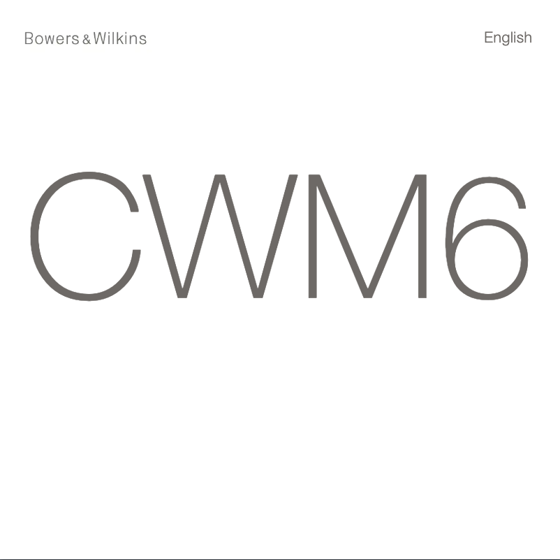 Page 1 of the manual User Manual Bowers & Wilkins Performance Series CWM652