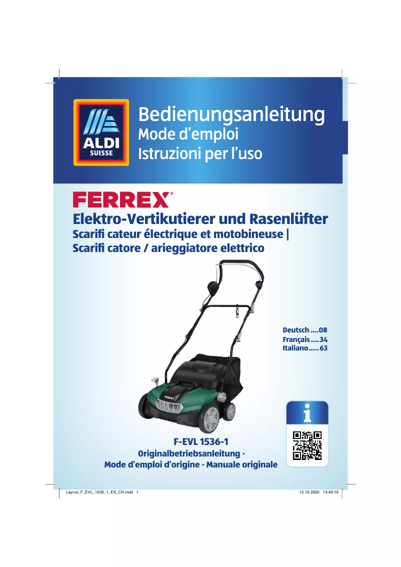 Page 1 of the manual User Manual Ferrex F-EVL 1536-1