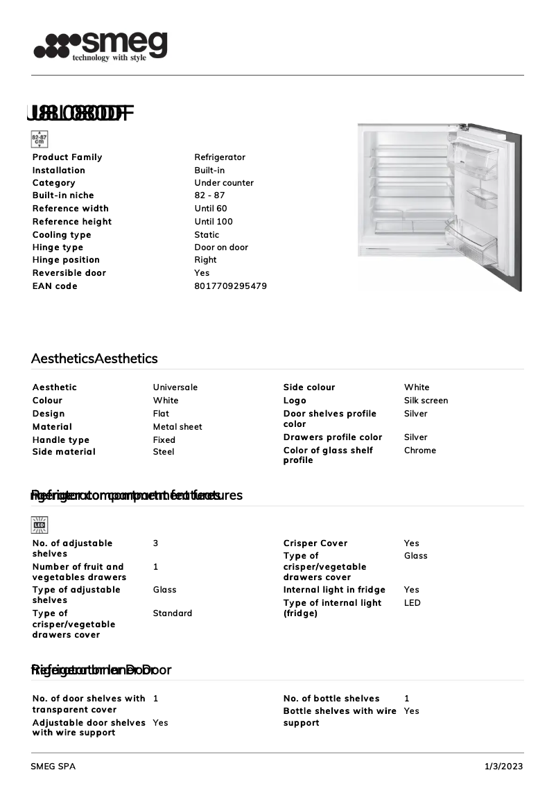 First page image of the manual for U8L080DF