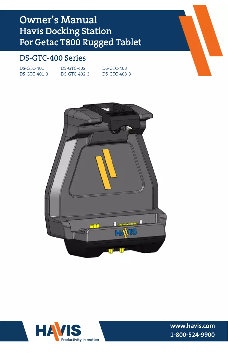 Page 1 of the manual User Manual Havis DS-GTC-402-3