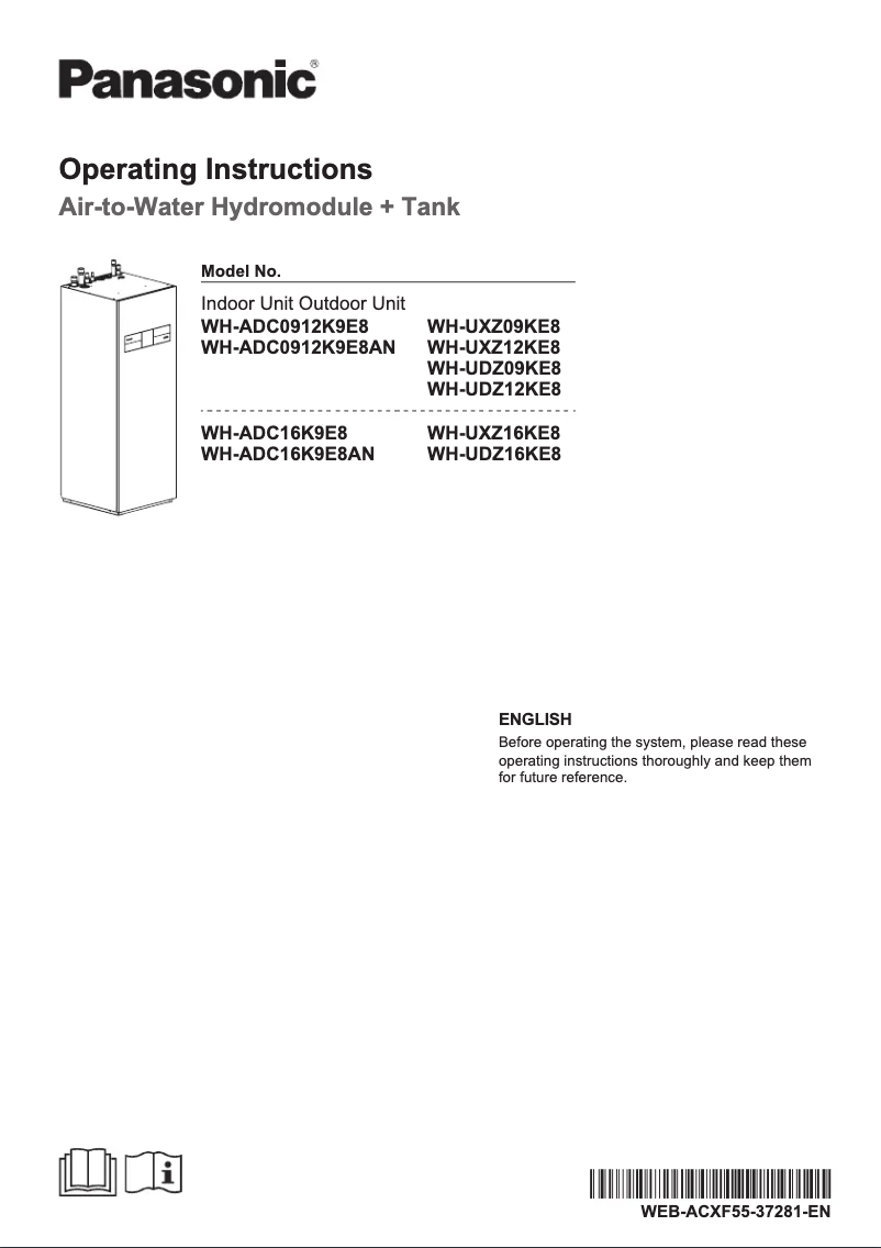 Page 1 of the manual User Manual Panasonic WH-UXZ09KE8