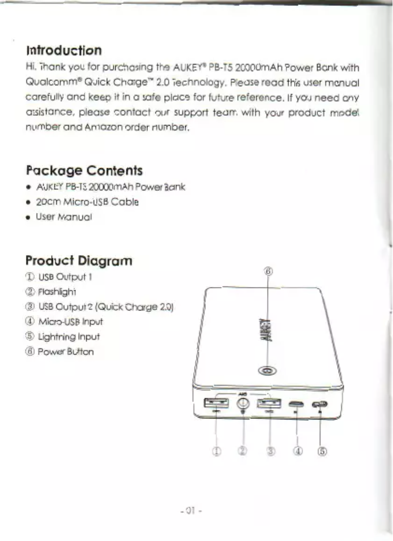 Image de la première page du manuel de l'appareil PB-T5