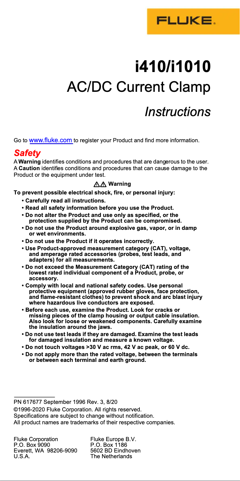 First page image of the manual for i1010