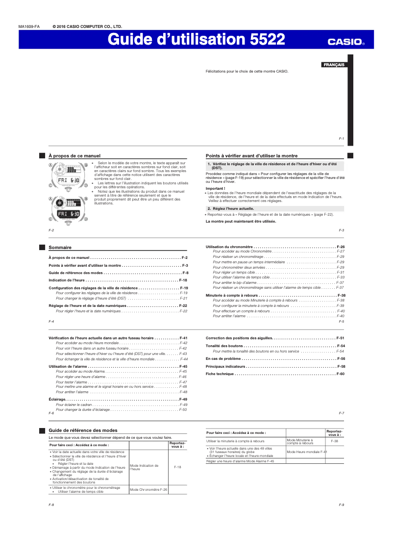 Page 1 of the manual User Manual Casio G-Shock GA-710