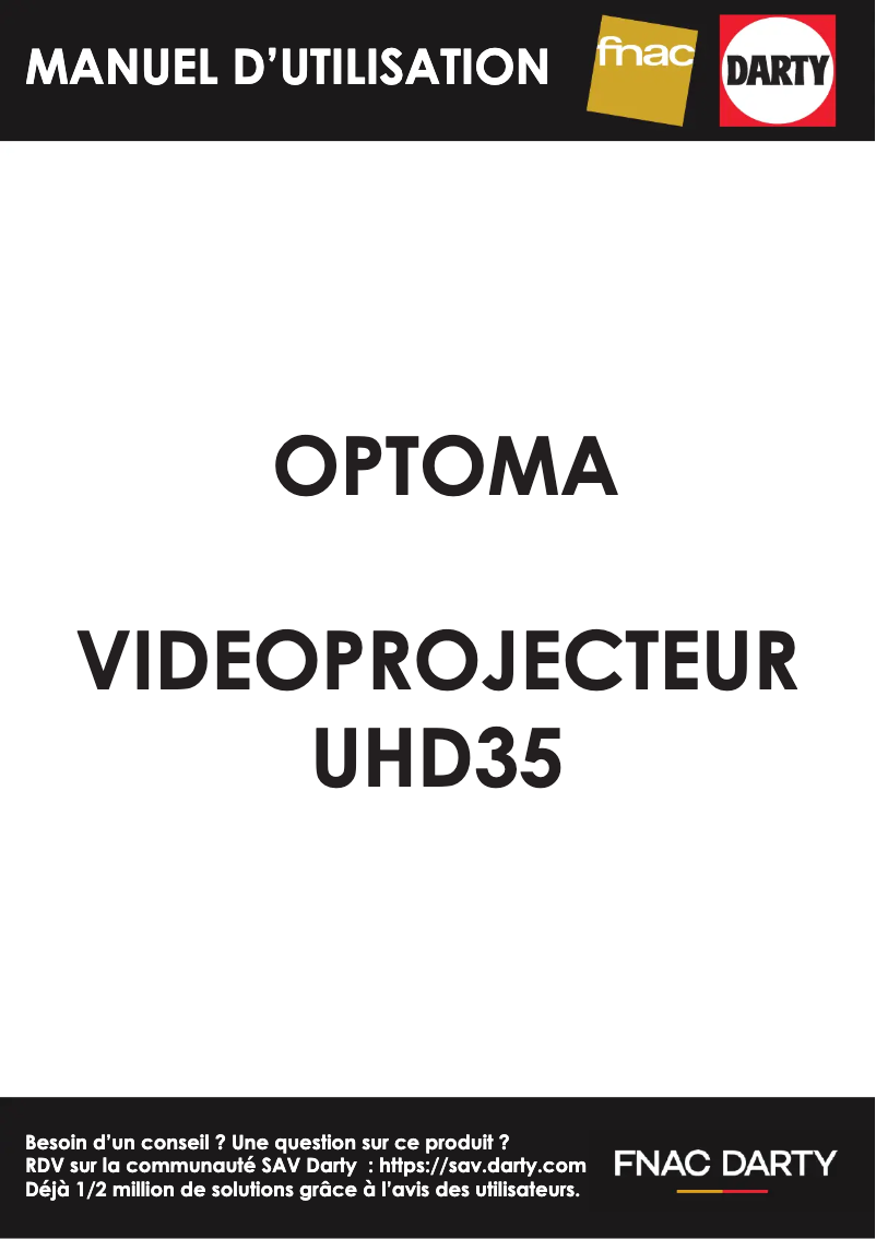 Page 1 of the manual User Manual Optoma UHD35