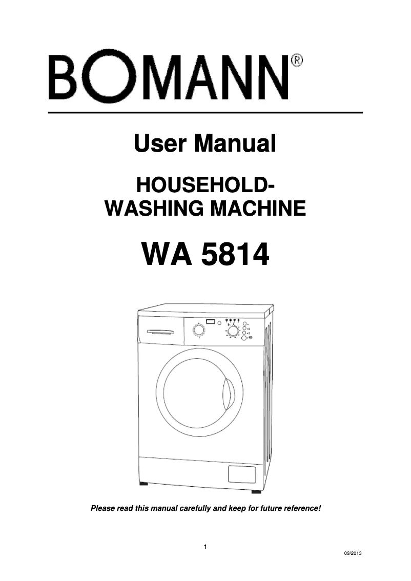 First page image of the manual for WA 5814
