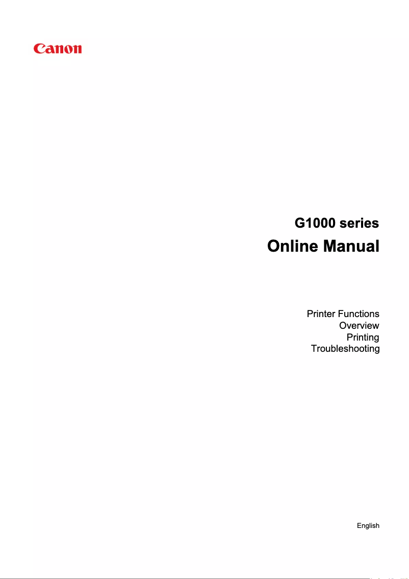 Page 1 of the manual User Manual Canon Pixma G1400