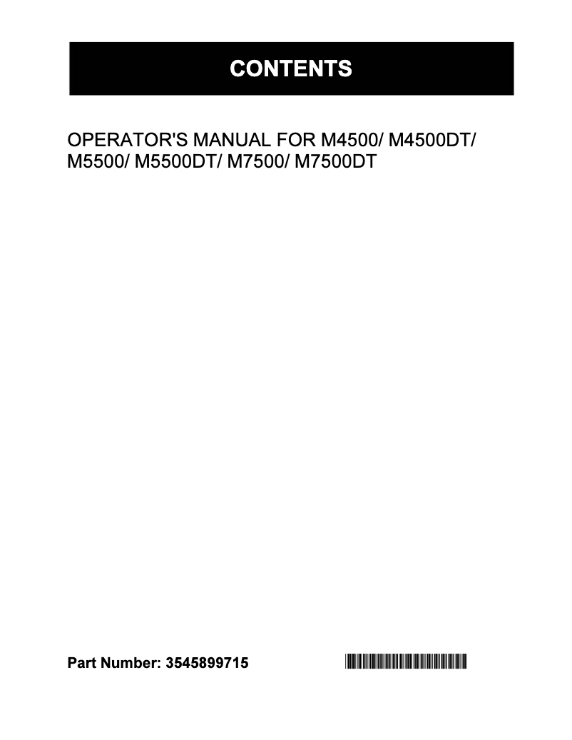 First page image of the manual for M7500