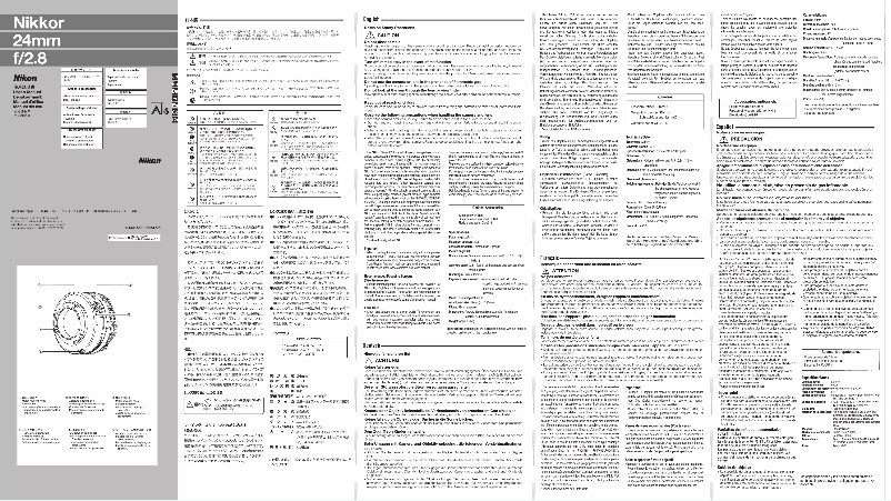 First page image of the manual for Nikkor 24mm f/2.8