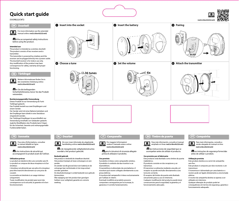 First page image of the manual for DOORB222CWT2