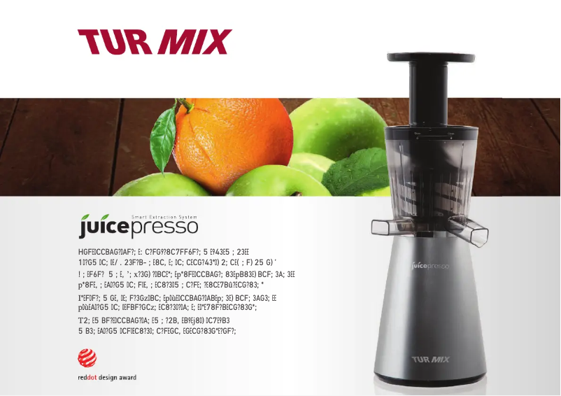 Page 1 de la notice Manuel utilisateur Turmix Juicepresso A34107