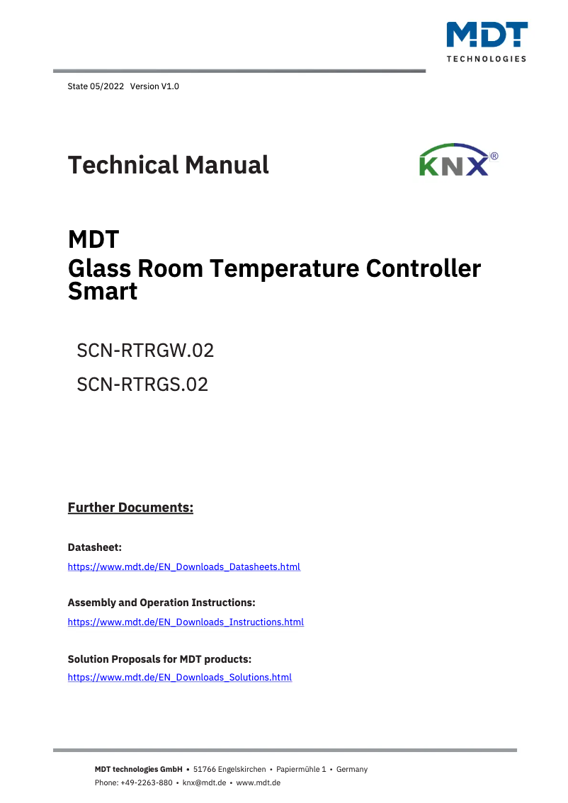 First page image of the manual for SCN-RTRGS.02