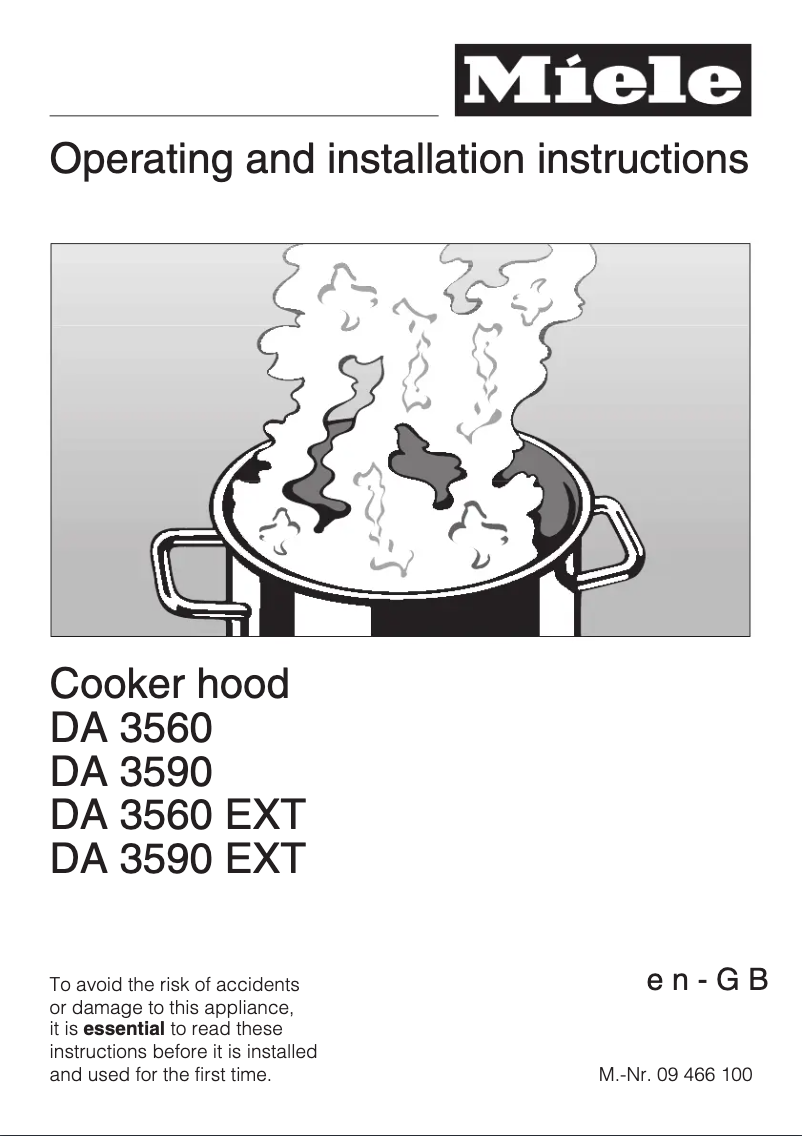 First page image of the manual for DA 3560