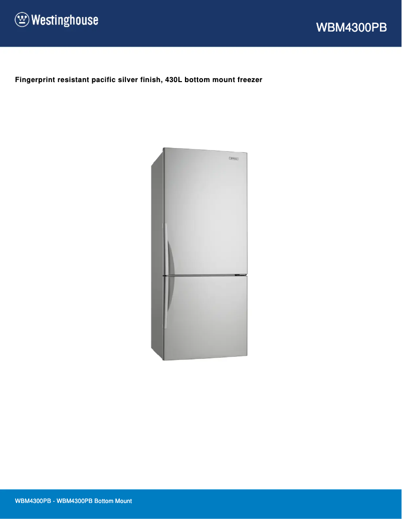 First page image of the manual for WBM4300PB