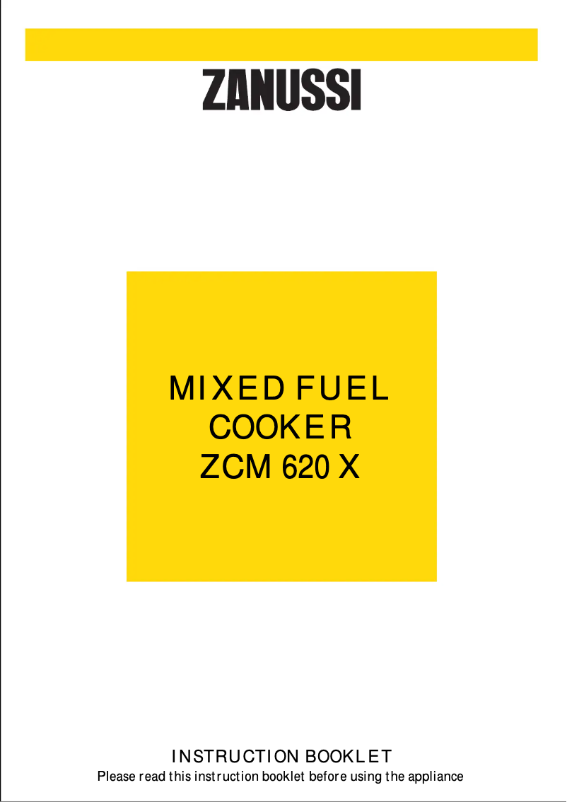 Page 1 of the manual User Manual Zanussi ZCM620X