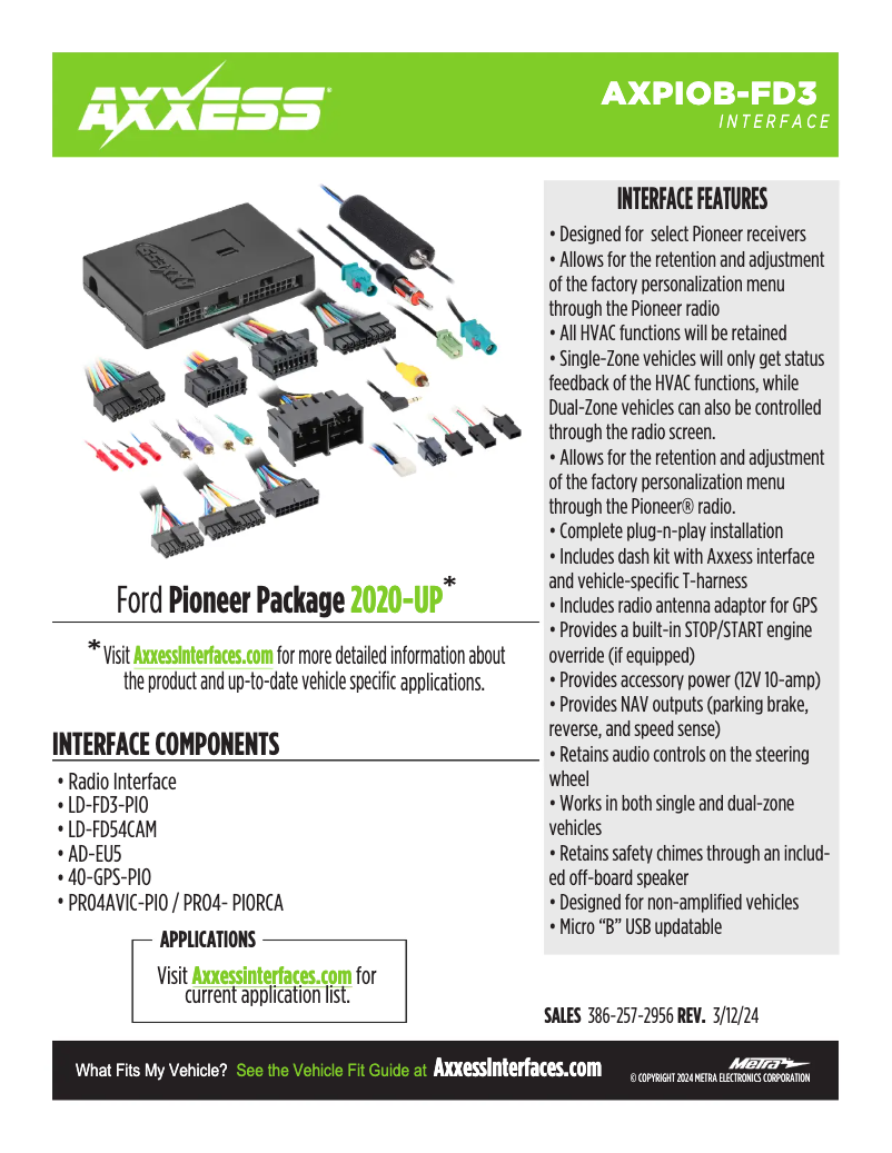 First page image of the manual for AXPIOB-FD3