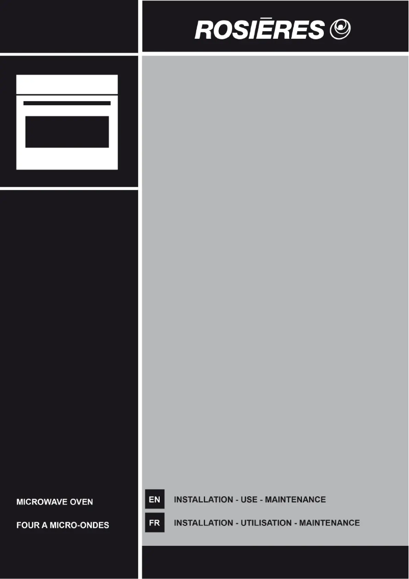 Page 1 of the manual User Manual Rosieres RMG 450 B